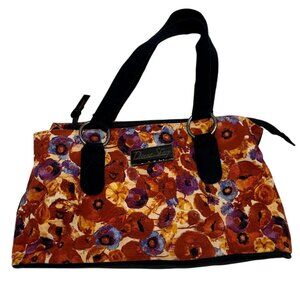 Donna Sharp Womens Shoulder Bag Red Floral Print Handbag Double Handles Travel